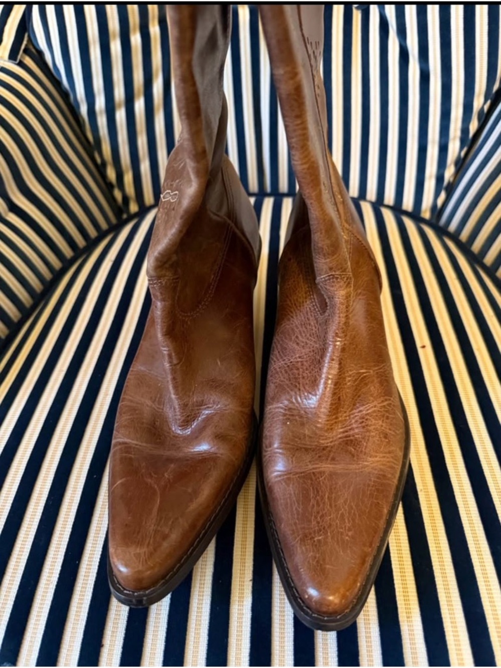 Brazilian Leather Brown Leather Pointed-Toe Boots